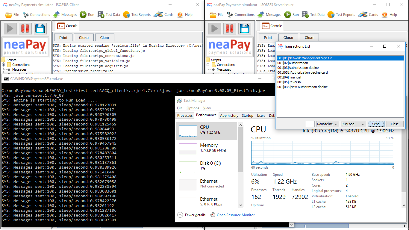 Load Test enabling and performance testing at 1TPS and 100TPS